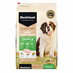 Black Hawk – Adult Dog – Large Breed – GRAIN FREE – Chicken