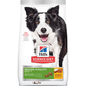 Hill’s Science Diet Senior Vitality Adult Dog Food (7+) – Chicken & Rice Recipe