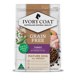 Ivory Coat GRAIN FREE Mature Dog Food – Turkey