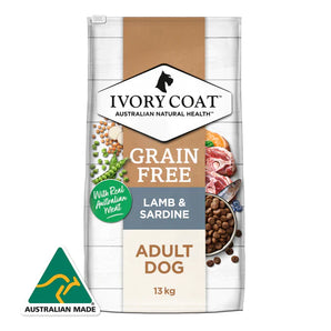 Ivory Coat GRAIN FREE Adult Dog Food – Lamb & Sardine