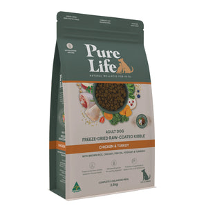 Pure Life – Adult Dog – Freeze-Dried Raw Coated Kibble – Chicken & Turkey