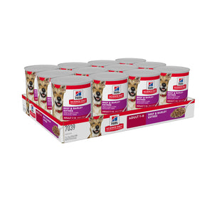Hill's - Science Diet - Wet Food Tins - Adult Dog (1-6) - Beef & Barley Entree - 12 x 370g