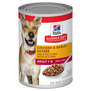 Hill's - Science Diet - Wet Food Tins - Adult Dog (1-6) - Chicken & Barley Entree - 12 x 370g